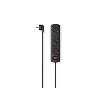 Hama | Regleta de 4 enchufes, Interruptor, Montaje en Pared, 1,5 m (con Interruptor, Enchufe múltiple, con protección táctil, iluminada, 45°) Negro