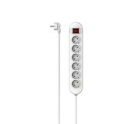 Hama | Regleta de 6 Enchufes con Interruptor | Base Múltiple con Posición de Interruptor Optimizada | Cable de 1,4 m | Color Blanco