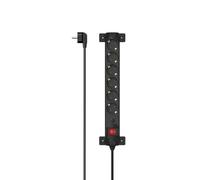 Hama Regleta 6 tomas Protección contra sobretensiones Interruptor 360° 1,4 m Negro