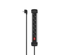 Hama Regleta 6 enchufes de aluminio con cable 3 m, interruptor, montaje en pared y seguridad infantil