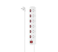 Hama Regleta de enchufes 6-FOLD, 6 tomas, protección contra sobretensiones, 1,4 m, blanco