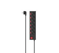 Hama Regleta 6 tomas con interruptor general y 6 individuales, protección sobretensiones 1,4 m negro