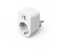 Hama | Regleta de enchufes USB con USB-C PD 30W y Toma de Tierra (Regleta USB-C Carga rápida para Pared sin Cables con USB-A y Enchufe Tipo F, 1xUSB C PD, 1xUSB A) Blanco