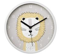 Hama Reloj de Pared Infantil Lucky Lion sin tictac (Reloj Redondo Infantil con diseño de león, Funciona con Pilas, Reloj de Cuarzo con segundero, Ideal como Reloj de Aprendizaje, diámetro de 25 cm