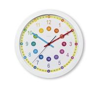 Hama Reloj de Pared Infantil para Aprender el Tiempo (sin tictac, Esfera de Aprendizaje con diámetro de 30 cm, silencioso, Reloj de Pared analógico para niños, Reloj de Aprendizaje) Blanco