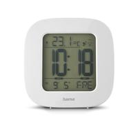 Hama | Reloj Despertador (Reloj Despertador Digital, Pantalla LCD Digital, Luz Azul, Pilas AAA, 78 mm) Color Blanco