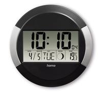 Hama Reloj digital Ischia para pared y sobremesa, temperatura y humedad, Radio DCF, Negro