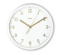 Hama Reloj de sobremesa I, madera, base desplegable, opción para colgar, mecanismo silencioso, blanco
