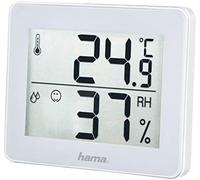 Hama Termómetro e Higrómetro Interior Digital TH-130, Control Humedad y Temperatura, Blanco