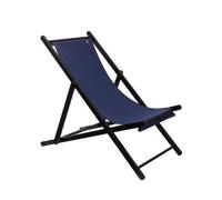 Hamaca de madera de haya plegable sin brazos estructura color wengué lona color azul oscuro scalpers
