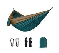 Hamaca portátil for Acampar al Aire Libre for una Sola Persona, Hamaca a Juego de Nailon de Color, Cama Colgante de Tela de paracaídas de Alta Resistencia(Color 1)