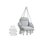 Hamaca Silla Colgante Cojín Grande Boho Gris Paloma