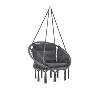 Hamaca silla colgante con cojín kailua algodón poliéster gris oscuro [casa.pro]