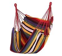 Hamaca Silla Portátil, Diseño Rayas Swing Resistente y Confortable, Silla Hamaca Lona para Dormitorio Terraza Jardín Camping Viajes al Aire Descansar Relajación Interior Exterior