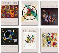 Hambient Laminas Decorativas Pared para Cuadros Decoracion Salon Modernos, Dormitorios, Habitacion, Baño, Hogar (21 x 30 cm - Sin Marcos, Arte Abstractas Kandinsky)