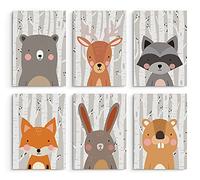 Hambient Laminas Infantiles para Cuadros Habitacion Bebe Decoracion Niño Niña (21 x 30 cm - Sin Marco, (Animales Salvajes Bosque)