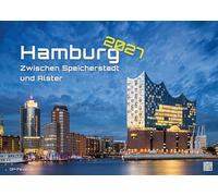 GP-Fever Calendario de pared Hamburg – Zwischen Speicherstadt und Alster 2027 – DIN A2 (60 x 42 cm)