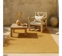 HAMID Alfombra Nansa Interior/Exterior Pet Reciclado - Lavable y Resistente al Agua - Ecológica y Sostenible - Ideal para Terraza, Jardín o Salón (230x160cm, Ocre)