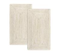 HAMID Pack 2 Alfombras Yute Alhambra 60 x 110 cm, 100% Fibra de Yute, Trenzado a Mano, Alfombras de Salón, Comedor, Dormitorio, Pasillos, Color Marfil (60 x 110 cm) 2uds