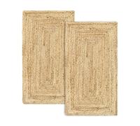 HAMID Pack 2 Alfombras Yute Alhambra Color Natural 100% Fibra de Yute, Trenzado a Mano para Salón, Comedor, Dormitorio, Pasillos, (80x150cm) 2uds…