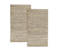 HAMID-Pack 2 Alfombras Yute Giralda 150 x 80 cm, Alfombras 100% Fibra de Yute, Trenzado a Mano, Alfombras de Salón, Comedor, Dormitorio, Pasillos, Color Blanco (150 x 80 cm) 2uds