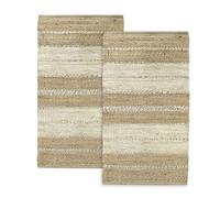 HAMID - Pack Alfombras de Yute Nur 2 uds x 150 x 80 cm, 100% Fibra de Yute Natural, Alfombra Suave, Tejida a Mano, Alfombra de Salón, Comedor, Dormitorio, Pasillos, Entrada, (D3, 150x80cm)