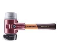 HAMMER SIMPLE, diámetro 60 mm, goma negra / TPE gris medio, con base, mango corto, carcasa de hierro fundido templado