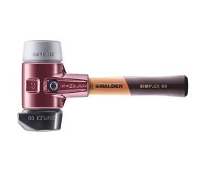 HAMMER SIMPLE, diámetro 60 mm, goma negra / TPE gris medio, con base, mango corto, carcasa de hierro fundido templado