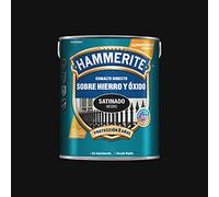 Hammerite Esmalte Antioxidante Satinado Directo Al Hierro, Negro, 5 l (Paquete de 1)
