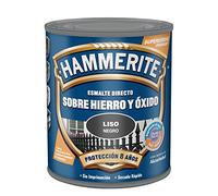 Hammerite Esmalte directo sobre hierro y óxido Liso Brillante Negro 250 ml (Paquete de 1)