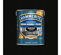 Hammerite Esmalte directo sobre hierro y óxido, Martelé, Color Negro, 5 L (Paquete de 1)