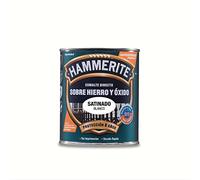 Hammerite Esmalte directo sobre hierro y óxido Satinado Blanco 250 ml (Paquete de 1)