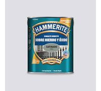 Hammerite Esmalte directo sobre hierro y óxido, Satinado, Color Gris, 5 L (Paquete de 1)