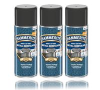 Hammerite Spray - Barniz protector para metales (3 unidades, 400 ml), color gris oscuro