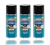 Hammerite Spray - Barniz protector para metales (3 unidades, 400 ml), color negro mate