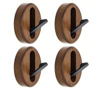 Hamwesh Ganchos Plegables para Abrigos, Estructura Antivuelco de Madera de Primera Calidad, Diseño en Forma de V, Ganchos de Pared de Madera para Ahorrar Espacio, Clavijas de Pared Plegables con 4