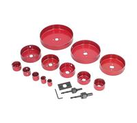 Hamwesh Kit de Sierra Perforadora, Juego de Sierra Perforadora de 17 Piezas, Cortador Circular con 13 Cuchillas de 0,75 a 6 Pulgadas, 2 Mandriles, 1 Llave Hexagonal, Placa de Instalación y Taladro