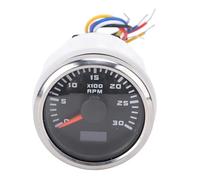 Hamwesh Medidor de Tacómetro, 52 Mm, 2 Pulgadas, 3000 Rpm, Tacómetro Universal de Rpm, Digital con Contador de Horas, Retroiluminación de 7 Colores para Camión, Tractor, Coche (Esfera negra y bisel