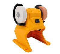 Hamwesh Mini Amoladora de Banco Inalámbrica, Doble Disco, 70mm Amarillo | Carcasa de ABS, para Afilar y Pulir, Compatible con Baterías MakitaBL1830 BL1840 BL1850 BL1860 (Batería No Incluida)