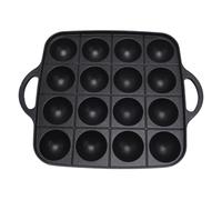 Hamwesh Sartén Takoyaki de 16 Agujeros, Construcción de Aleación de Aluminio Antiadherente, Máquina Takoyaki de Capacidad de 16 Rejillas, Utensilios de Cocina Japoneses con 2 Púas de Madera, Cepillo