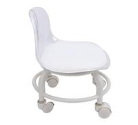 Hamwesh Taburete bajo con Ruedas, Soporte para la Espalda, Silla con Ruedas Pequeña de Acrílico, Mini Rodillo Corto y Silencioso con Universales para Uso Doméstico y Comercial, Reposapiés para (Gris