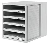 HAN 1401-11 - Cajonera organizadora con 5 cajones abiertos para C4 y PS, 275 x 320 x 330 mm, color gris