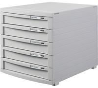 HAN 1505-11, archivador con cajones CONTUR - A4/B4/C4, 5 cajones cerrados, color gris claro