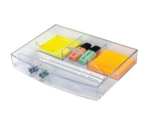 HAN 1x Inserto para cajonera transparente-cristalino 23 cajones 6 | Fabricado en Alemania, 6 compartimentos, inserto para cajonera, asa, accesorios para cajonera, inserto para utensilios