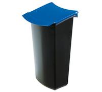 HAN 1x Inserto para papelera MONDO, negro-azul, 3 litros, con tapa | Fabricado en Alemania, 158x124x284 mm, separación de residuos, bolsa de basura, papelera, oficina, cocina, reciclaje