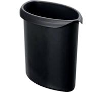 HAN 1x papelera negra, 2 litros, borde fácil de limpiar | Fabricado en Alemania, oficina, cocina, papelera, contenedor de residuos, papelera, húmedo, inserto, separación