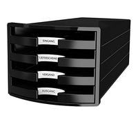 Han cajones caja Impuls, DIN A4/C4, 4 cajones abiertos, negro