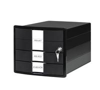 HAN Cajonera IMPULS 2.0 (1018-13) – 3 cajones A4/C4, cerradura, base con cierre de seguridad, negro