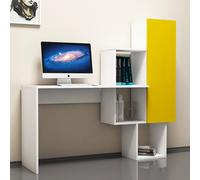 Hanah Home Açelya Mesa de Estudio Blanco y Amarillo