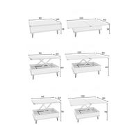 Hanah Home Ada - Mesa de café Nogal con dimensiones ajustables